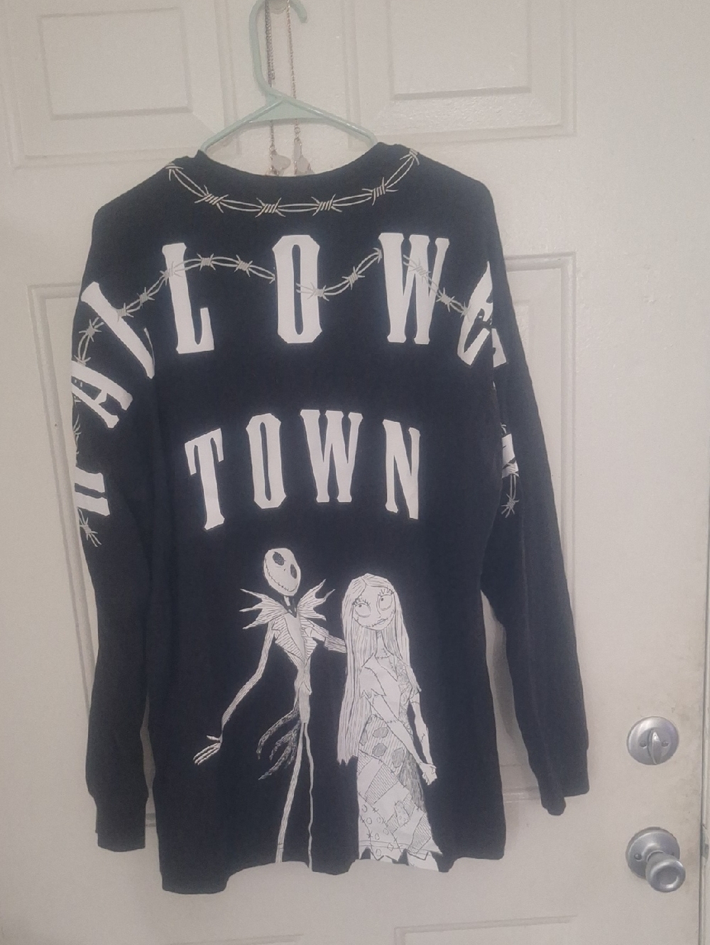 Nightmare Before Christmas Town Black Graphic Long Sleeve Tee